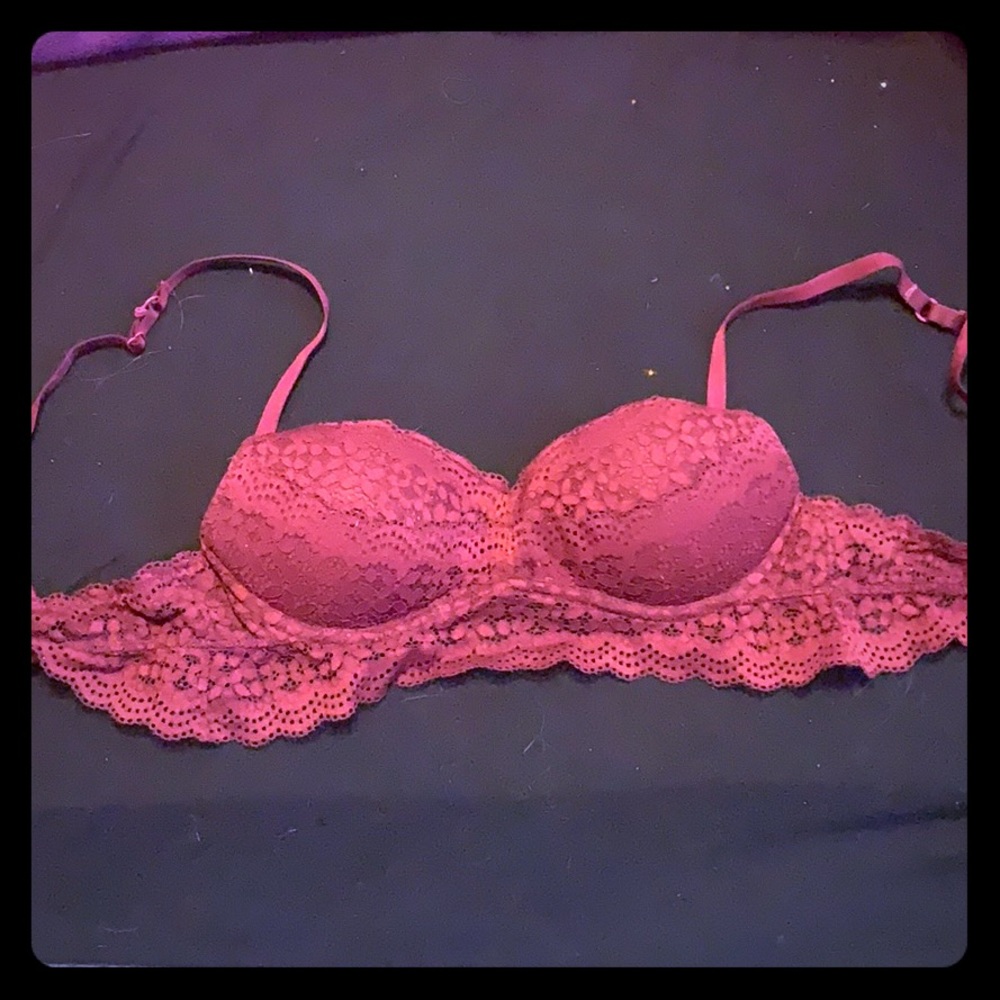 Red lace bra